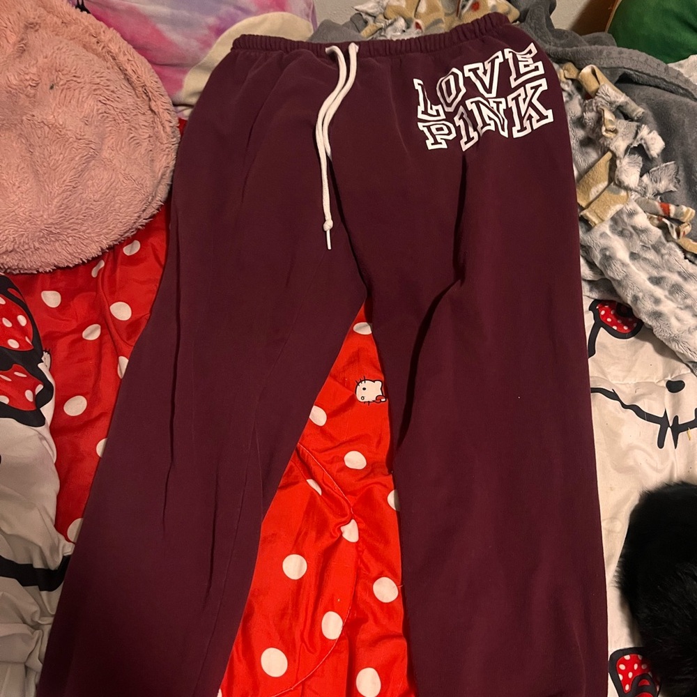 PINK Victoria's Secret Kids Sweatpants - Burgundy